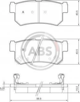 Гальмівні колодки, дискове гальмо (набір) A.B.S. 37460