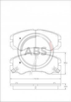 Гальмівні колодки, дискове гальмо (набір) A.B.S. 36793