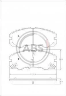 Гальмівні колодки, дискове гальмо (набір) A.B.S. 36793