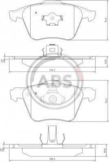 Колодки тормозные перед. S60/S80/V70/XC70/XC90 (98-14) A.B.S. 37344