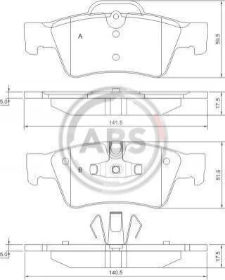 Гальмівні колодки, дискове гальмо (набір) A.B.S. 37509 (фото 1)