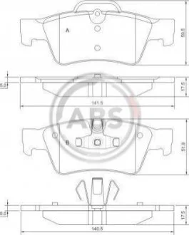 Гальмівні колодки, дискове гальмо (набір) A.B.S. 37509