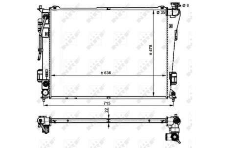 Радіатор охолодження двигуна Hyundai Sonata (YF), 10- NRF 59200