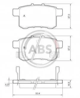 Гальмівні колодки, дискове гальмо (набір) A.B.S. 37756