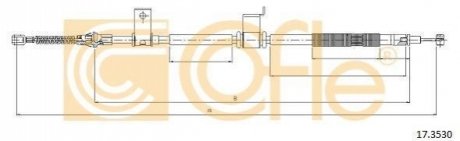 Трос ручного тормоза зад. Captiva 06- Пр. (1454/1277) COFLE 17.3530