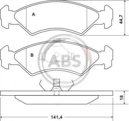 Колодки гальмівні Ford Fiesta 1.3-1.8D 89-95- /Mazda A.B.S. 36707 (фото 1)