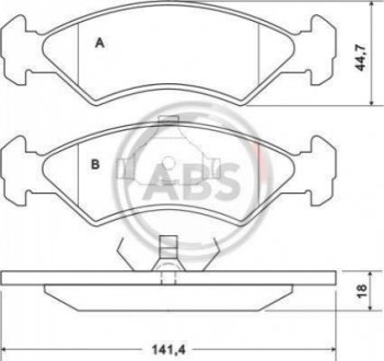 Колодки гальмівні Ford Fiesta 1.3-1.8D 89-95- /Mazda A.B.S. 36707