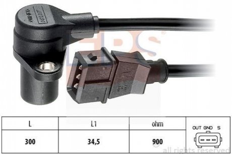 Датчик положення колінвала Opel Astra G 1.7TD 02.98- EPS 1.953.237