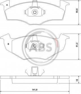 Тормозные колодки перед. Polo 95-01/Golf 91-99 (ATE) A.B.S. 37092