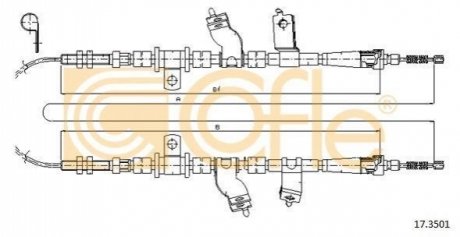 Трос ручного гальма COFLE 17.3501