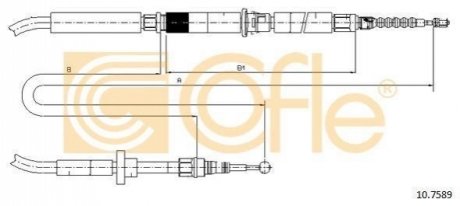 Трос ручного гальма зад. Л/П AUDI A6 QUATTRO 97-05 COFLE 10.7589