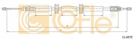 Трос стояночного гальма Renault Kangoo 4x4 97- L/R COFLE 11.6679