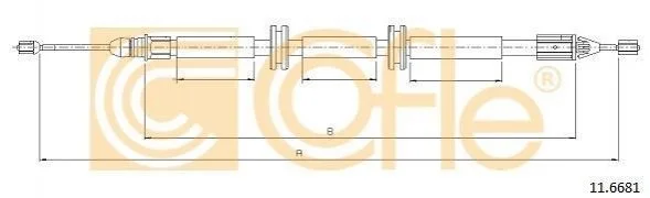 Трос ручника COFLE 11.6681 (фото 1)