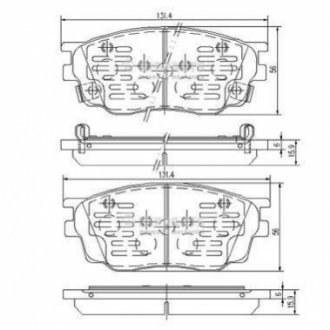 Гальмівні колодки дискові перед. Mazda 6 1.8 02-07 NIPPARTS J3603055