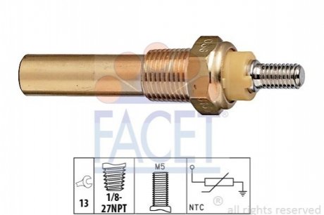 Датчик температури охолоджувальної рідини FACET 7.3135