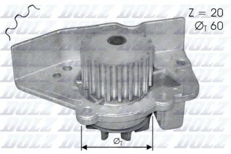 Водяной насос Berlingo/Partner 1.8i 97- DOLZ N405