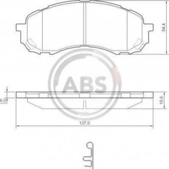 Колодки гальмівні перед. Subaru Impreza 1.6 2004- A.B.S. 37443