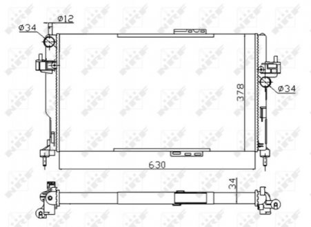 Радіатор охолодження Opel Corsa/Combo 1.3-1.7 00- NRF 58282A