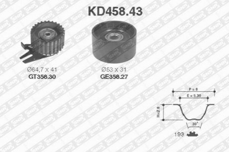 Ремінь ГРМ (набір) NTN SNR KD458.43