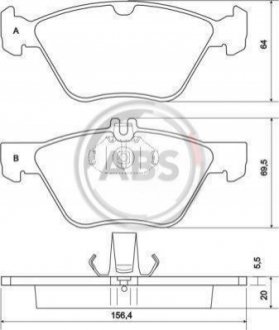 Гальмівні колодки, дискове гальмо (набір) A.B.S. 36943