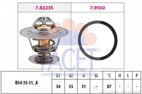 Термостат системи охолодження FACET 7.8278