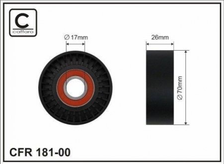 Ролік паразитний паса ГРМ Chery Amulet CAFFARO 181-00