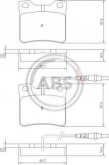 Тормозные колодки зад. Peugeot 406/607 95- (ATE) A.B.S. 36683