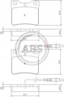 Гальмівні колодки, дискове гальмо (набір) A.B.S. 36683
