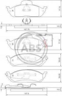 Гальмівні колодки, дискове гальмо (набір) A.B.S. 37198