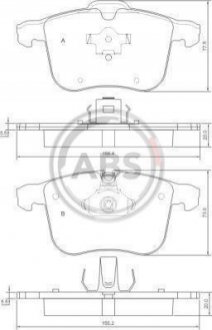 Тормозные колодки перед. Opel Vectra C 02- (ATE) A.B.S. 37389