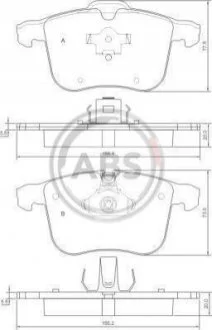Тормозные колодки перед. Opel Vectra C 02- (ATE) A.B.S. 37389