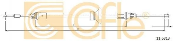 Трос ручного тормоза перед. Trafic 11- (498/260) COFLE 11.6813 (фото 1)