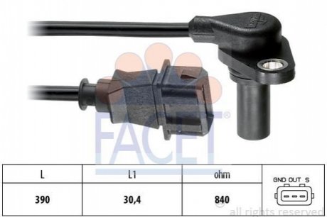 Датчик коленвала Octavia/Bora/Golf 1.6-2.3 96-07 FACET 9.0204