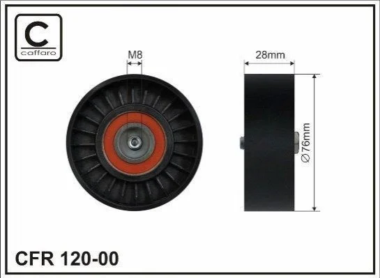 Ролик натягнення 76x17x28 Audi A4/A6 1.6/1.8T/2 CAFFARO 12000 (фото 1)
