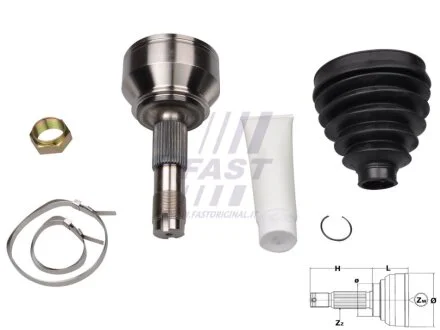 ШРКШ зовнішній, Ducato 06- (15/17Q Lock Inner) FAST FT25080K
