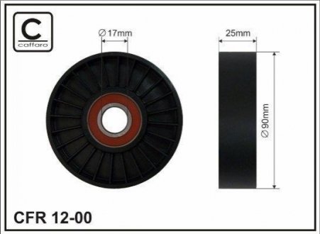 Сам ролік 90X17X25 Peugeot/Citroen/Fiat/Lancia CAFFARO 1200