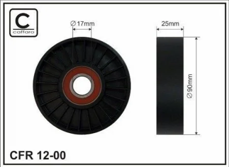 Сам ролік 90X17X25 Peugeot/Citroen/Fiat/Lancia CAFFARO 1200