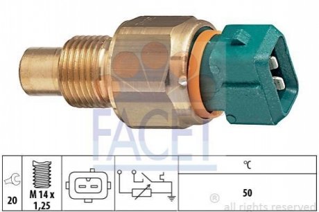 Датчик температури рідини охолодження FACET 7.3542