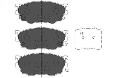 Колодки тормозные передние Mazda 323/626 97-04 KAVO KBP-4509