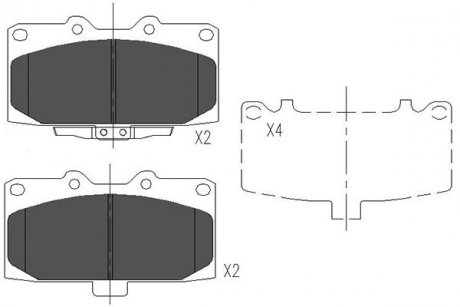 Колодки тормозные перед. Subaru Impreza 98-09 KAVO KBP-8003 (фото 1)