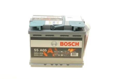 Акумулятор 60Ah-12v AGM (S5A05) (242х175х190), R, EN680 BOSCH 0 092 S5A 050