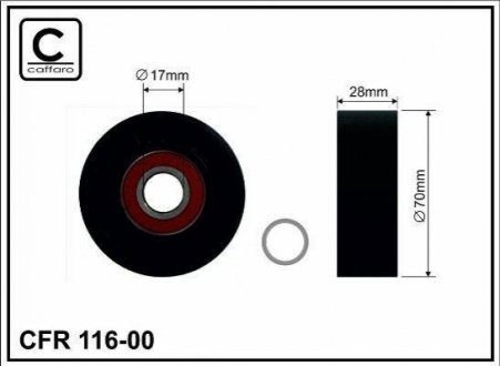 70x17x28 Натяжной ролик паска ГРМ Bmw X5 4.4 CAFFARO 116-00