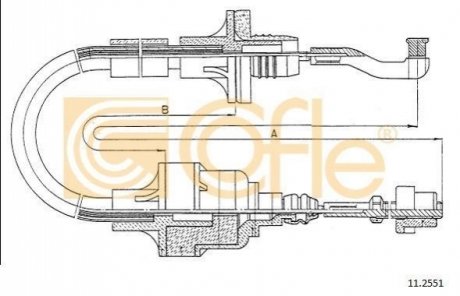 Трос зчеплення Opel Vectra 1.4/1.6/1.7TD 89- COFLE 11.2551