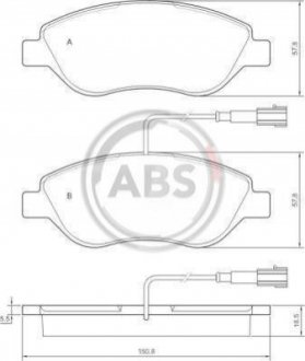 Гальмівні колодки, дискове гальмо (набір) A.B.S. 37281