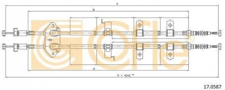 Трос ручного гальма Mazda 6 1.8-2.3 02-07 COFLE 17.0587 (фото 1)