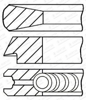 Поршневі кільця BMW X5 E70 84мм (2,5/2/2) GOETZE 08-114400-45