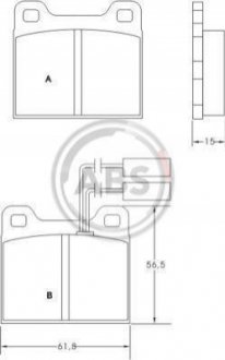 Гальмівні колодки, дискове гальмо (набір) A.B.S. 36005