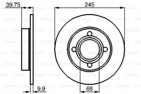 Диск гальмівний зад. Audi 80/90 Quattro BOSCH 0 986 478 216 (фото 1)