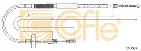 Трос ручного гальма зад. Л Audi A4 2001- COFLE 10.7537