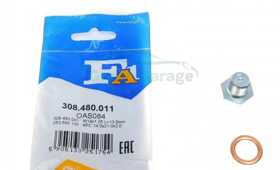 Корок масляного піддона M14x1.25 Citroen Fischer Automotive One (FA1) 308.480.011 (фото 1)